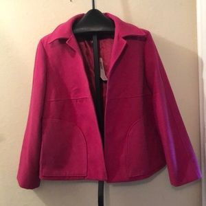 NWT Chico’s fuschia fleece blazer (size 12)